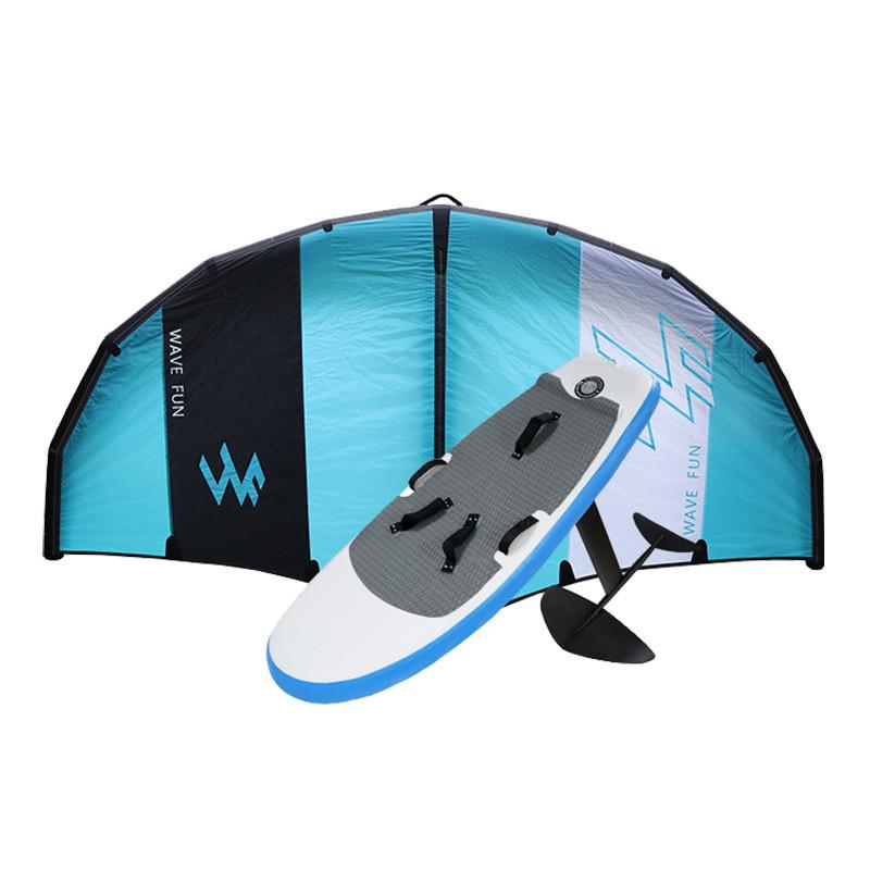 Wind wing + water wing + inflatable surfboard